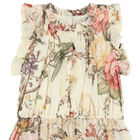 Girls Ivory Floral Dress, 1, hi-res