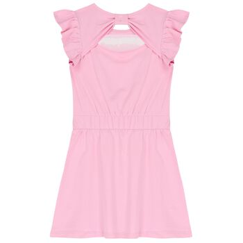 Girls Pink Sequined Logo Dress