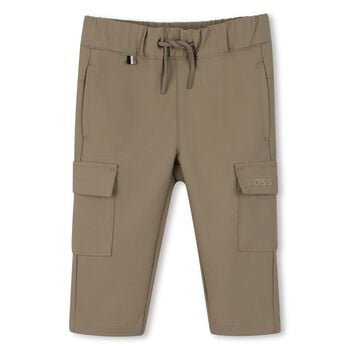 Younger Boys Beige Logo Trousers