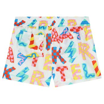 Girls Ivory Alphabet Shorts