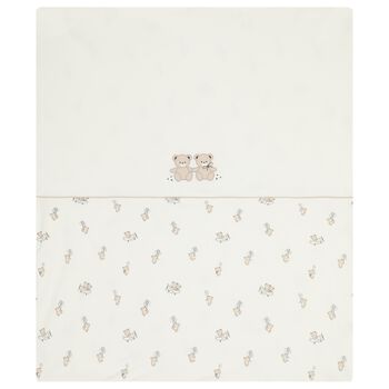 Ivory Teddy Bear Baby Blanket