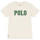 Boys Ivory Logo T-Shirt, 1, hi-res