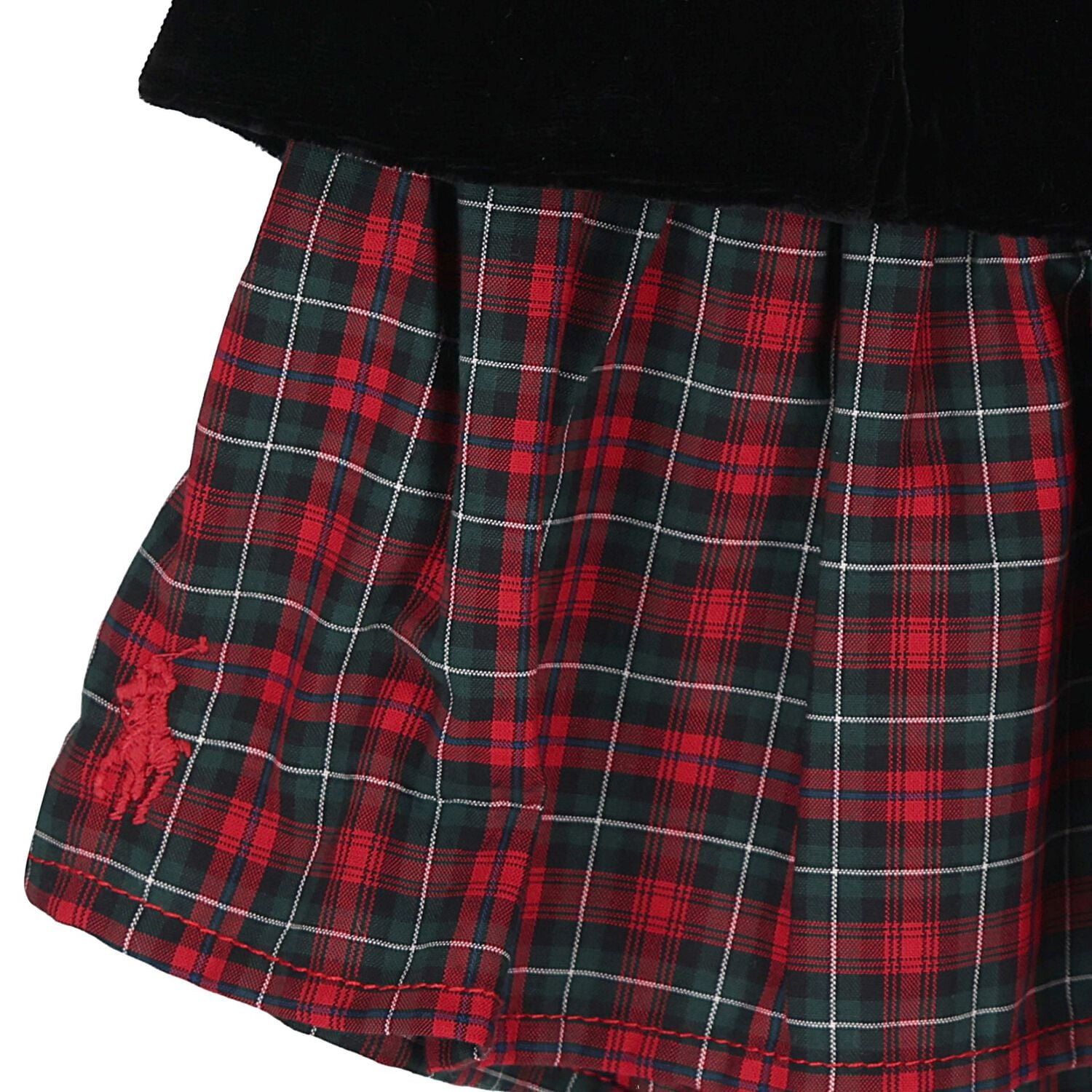 Girls Red & Black Tartan Skirt, 1, hi-res