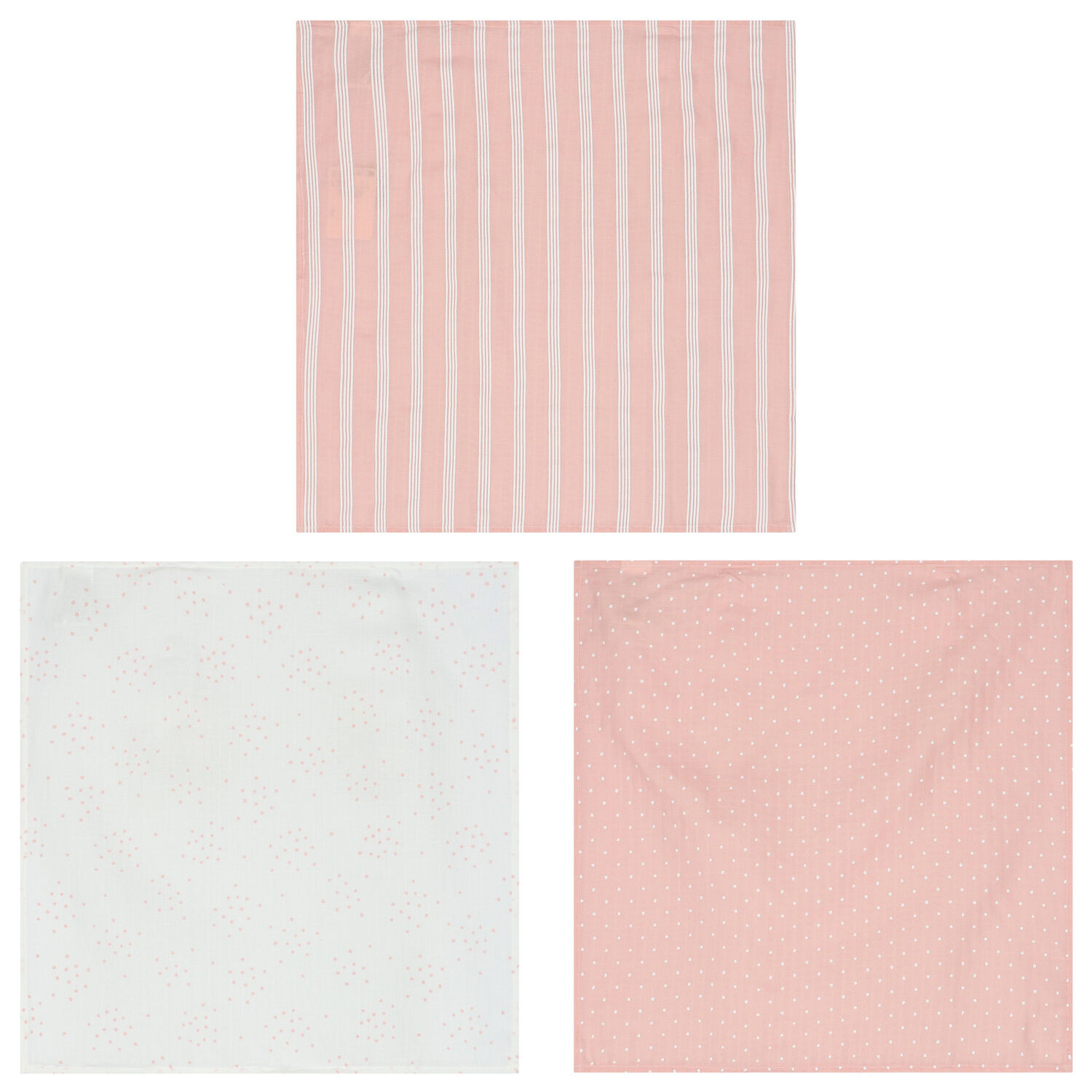 White & Pink Muslin Set ( 3-Pack ), 3, hi-res image number null