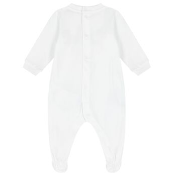 White Teddy Bear Logo Babygrow