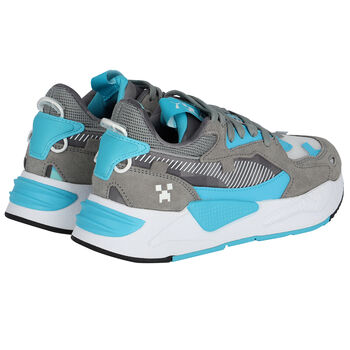 White, Grey & Blue RS-Z Minecraft Jr Trainers