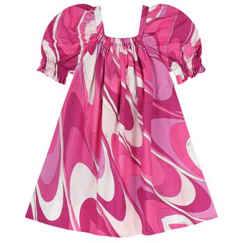 Girls Pink & Purple Ruffled Marmo Dress