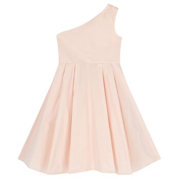 Girls Pink One Shoulder Dress