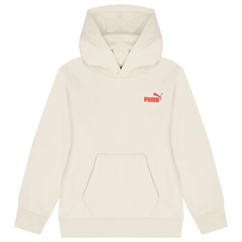 Boys Beige Logo Hooded Top