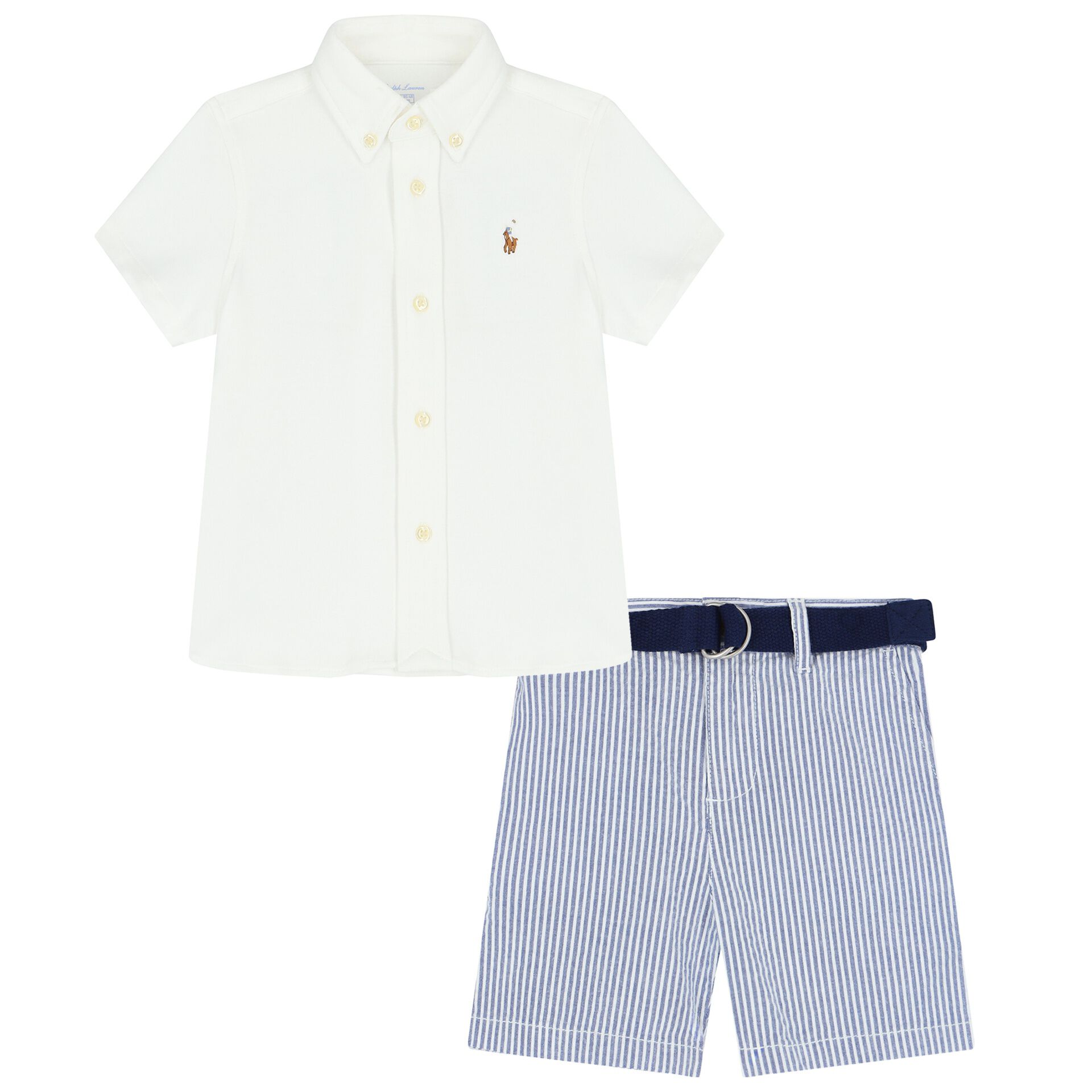 Ralph Lauren Baby Boys White Blue Shorts Set Junior Couture Bahrain