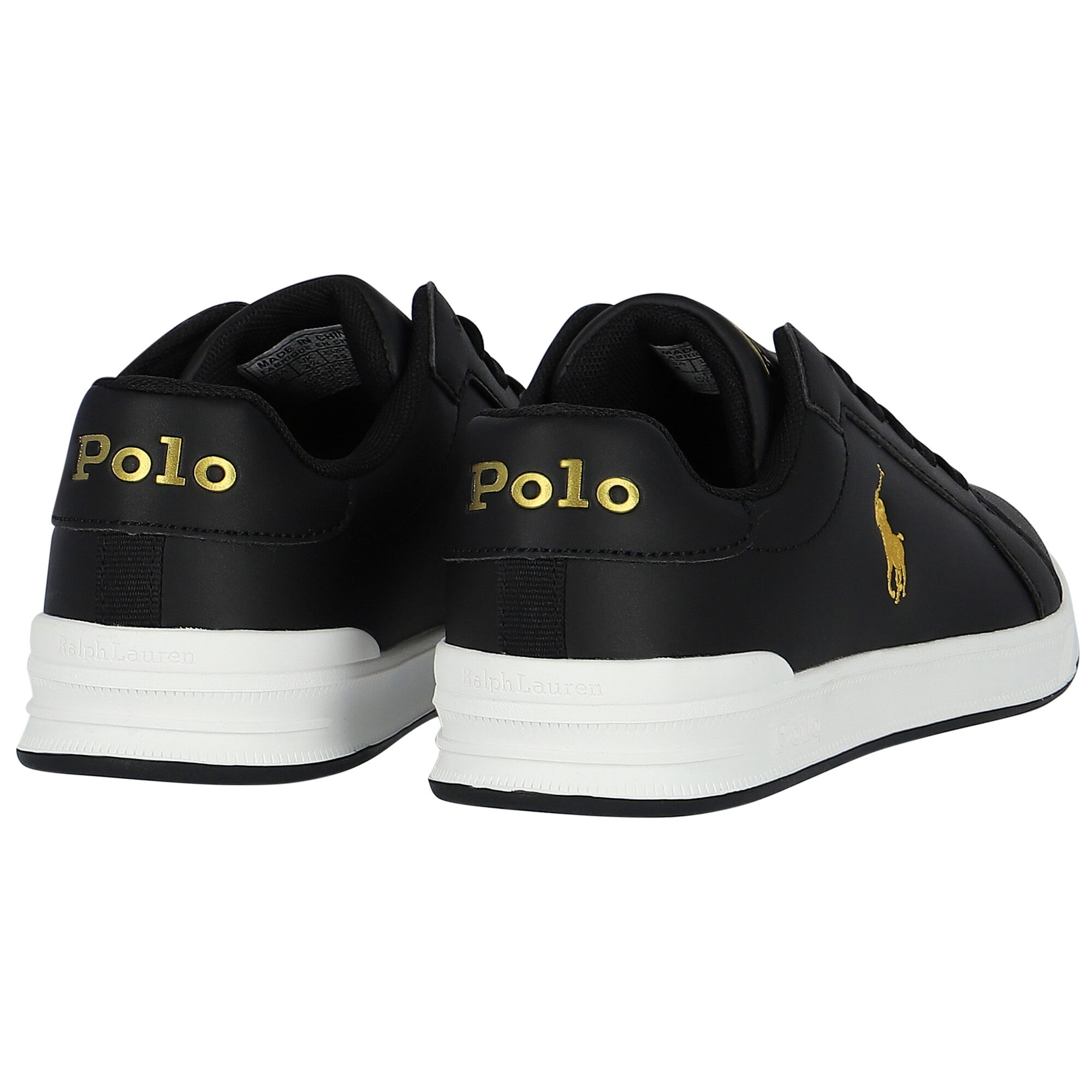 Boys black store ralph lauren trainers