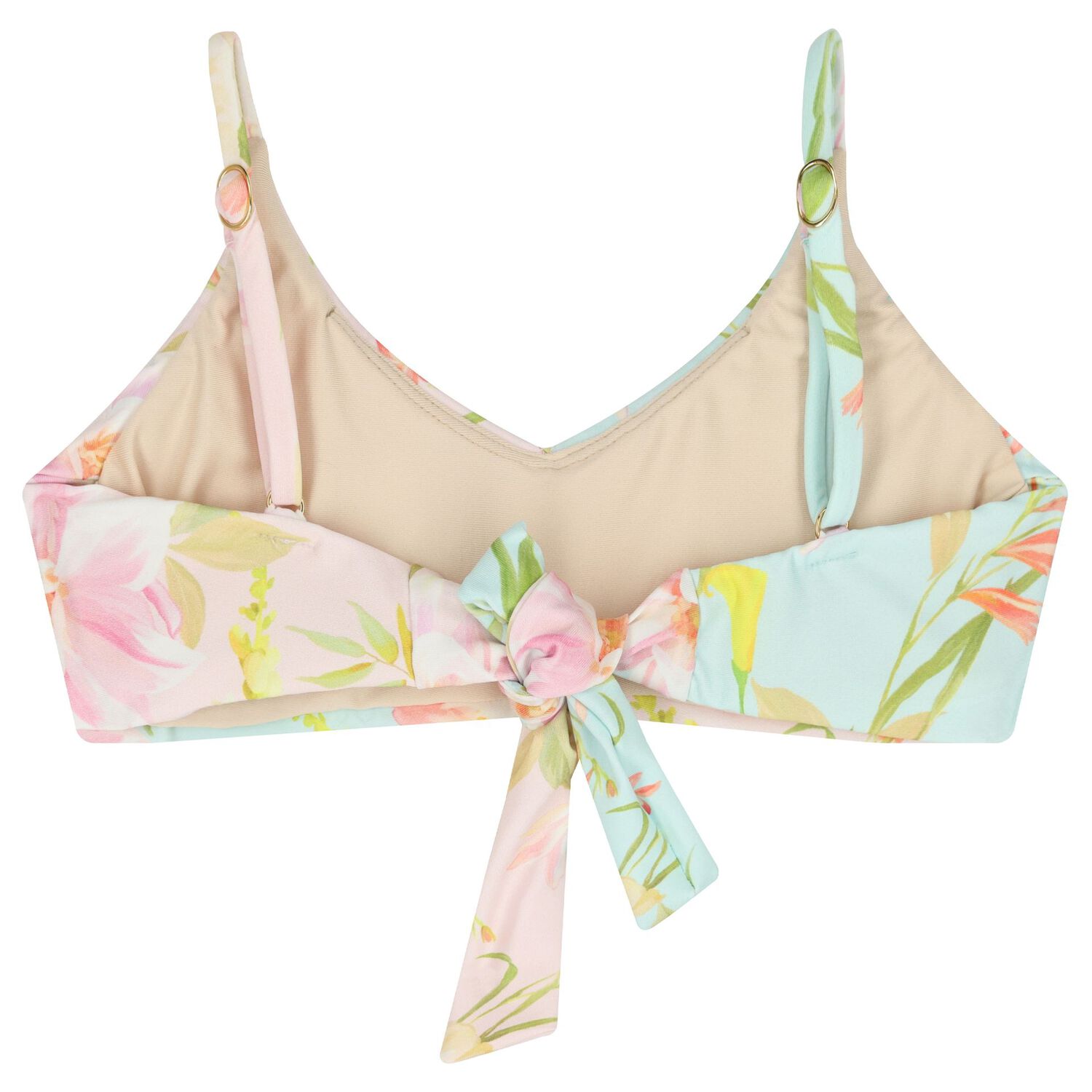 Girls Pink & Aqua Floral Bikini, 1, hi-res