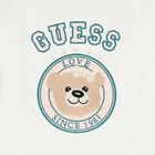 Girls Ivory Teddy Bear Logo Dress, 1, hi-res