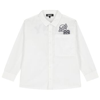 Boys White Logo Shirt
