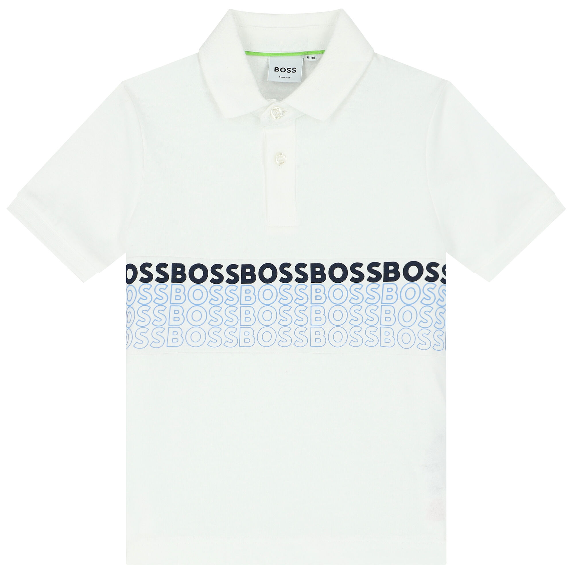 BOSS Boys White Logo Polo Shirt Junior Couture Bahrain