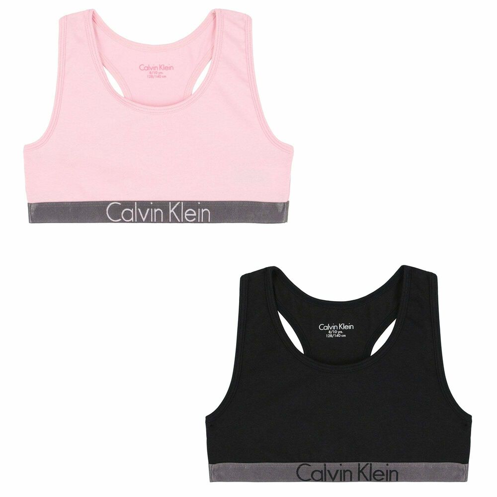 Calvin Klein Girls Black & Pink Bra Tops (2 Pack)