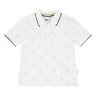 Younger Boys White Logo Polo Shirt, 1, hi-res