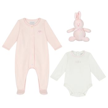 Baby Girls White & Pink Gift Set