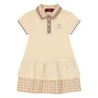 Younger Girls Beige Logo Polo Dress, 2, hi-res