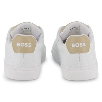 Boys White Logo Trainers