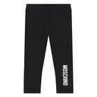 Younger Girls Black Logo Leggings, 2, hi-res