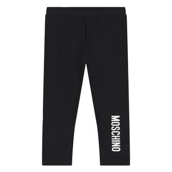 Younger Girls Black Logo Leggings