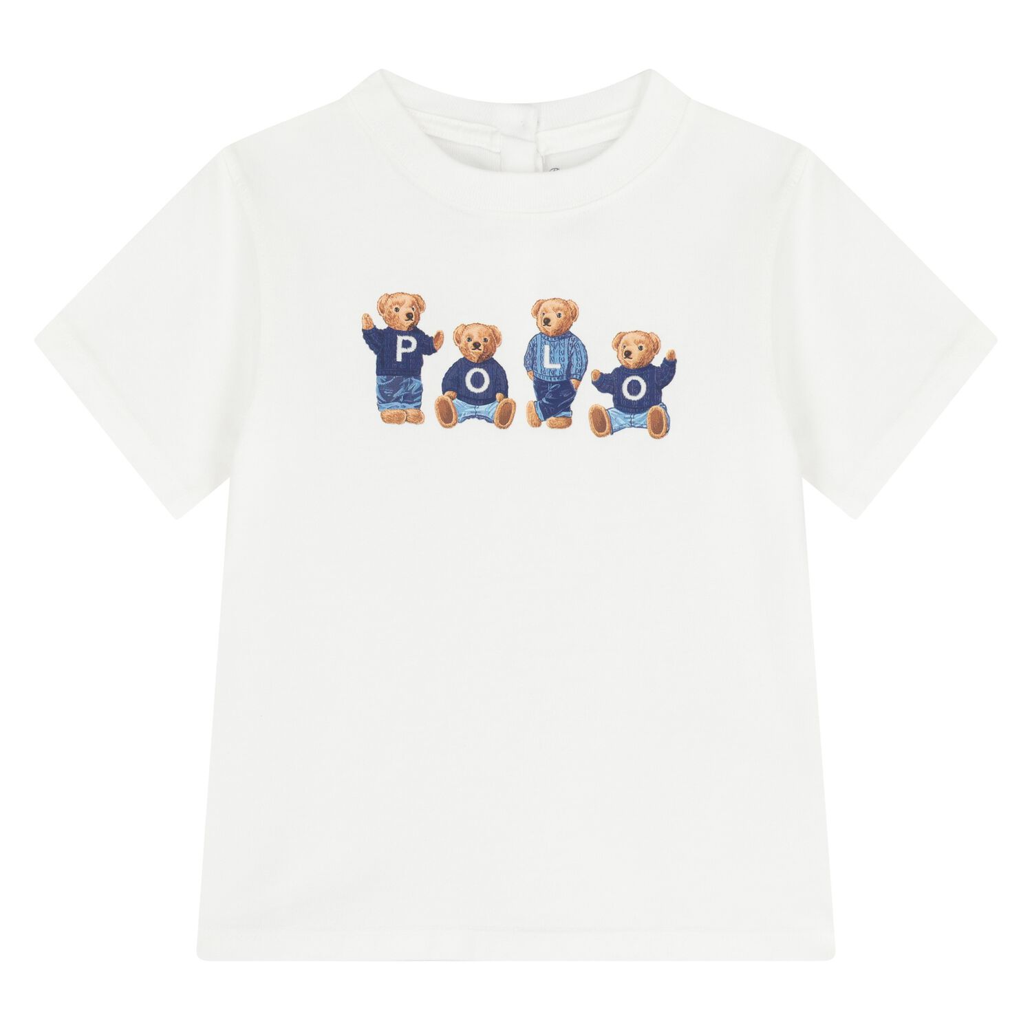 Baby Boys White Polo Bear T-Shirt, 1, hi-res
