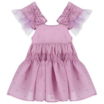 Girls Lilac Ruffled Dress