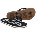 Black Logo Flip-Flops, 1, hi-res