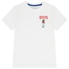 Boys White Teddy Bear Logo T-Shirt, 2, hi-res