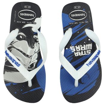 Blue Boys Star Wars Logo Flip Flops