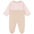 Baby Girls Pink & Gold Logo Babygrow, 2, hi-res