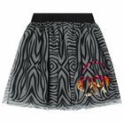 Girls Black & Grey Logo Embellished Skirt, 1, hi-res