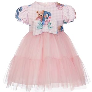 Younger Girls Pink Bow Tulle Dress