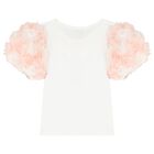 Girls Ivory & Pink Roses Skirt Set, 1, hi-res