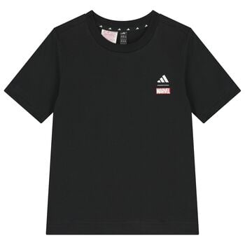 Boys Black Marvel T-Shirt