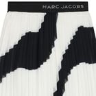 Girls Black & Ivory Zebra Pleated Skirt, 1, hi-res