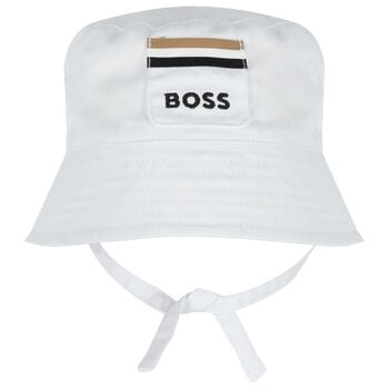Baby Boys White Logo Hat 