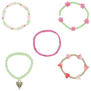 Girls Pink Beaded Bracelet