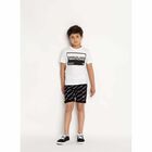 Boys Black Logo Shorts, 1, hi-res