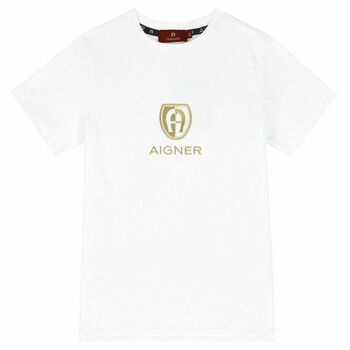Boys White and Gold T-Shirt