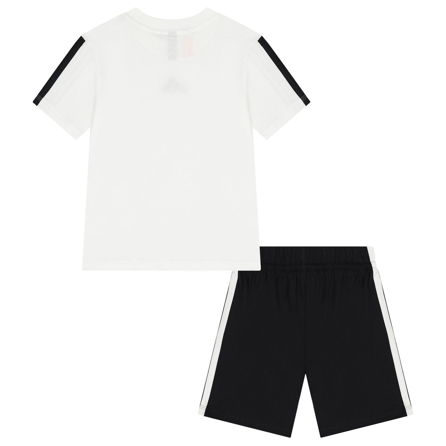 White & Black Logo Shorts Set, 1, hi-res