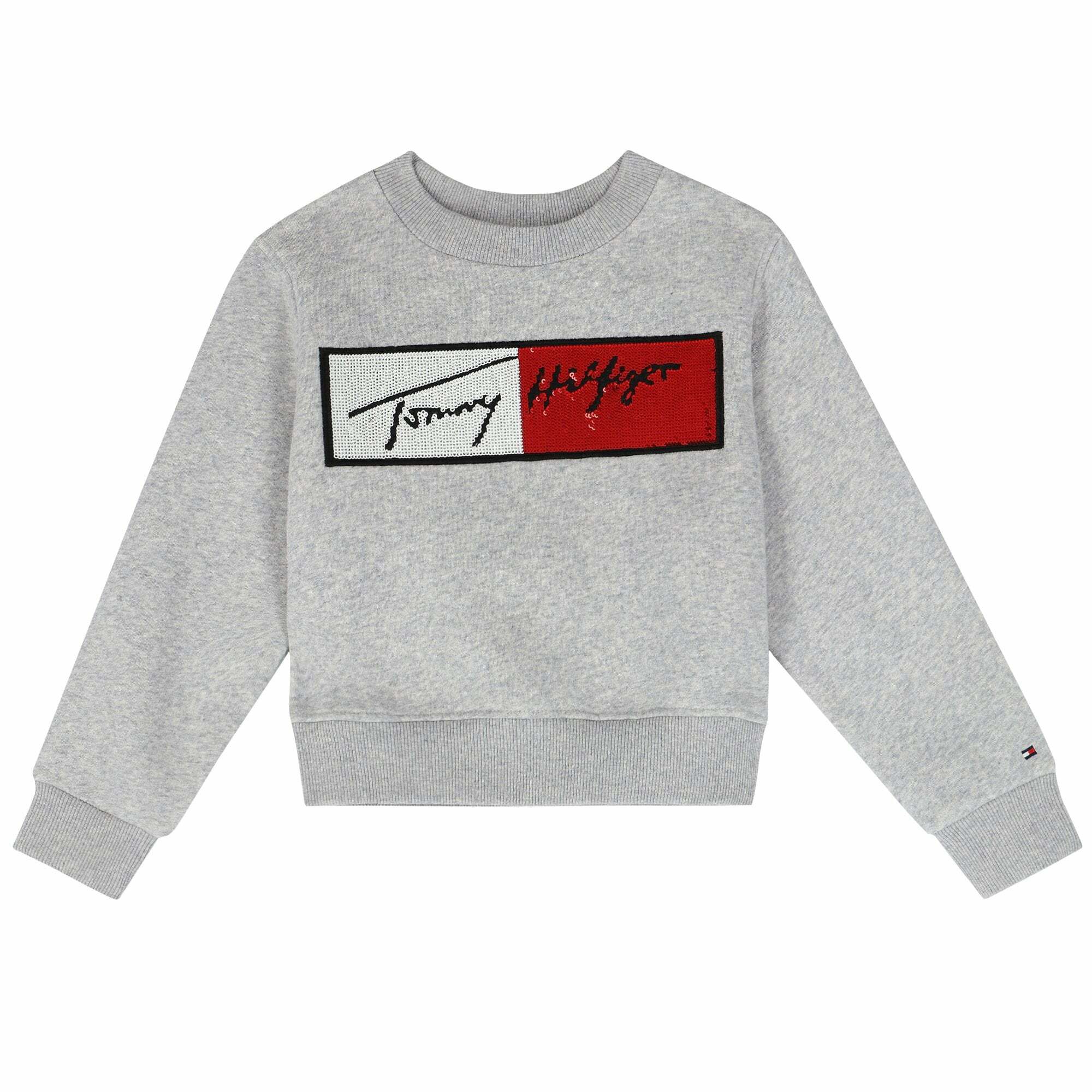 Tommy Hilfiger Girls Grey Logo Sweatshirt Junior Couture
