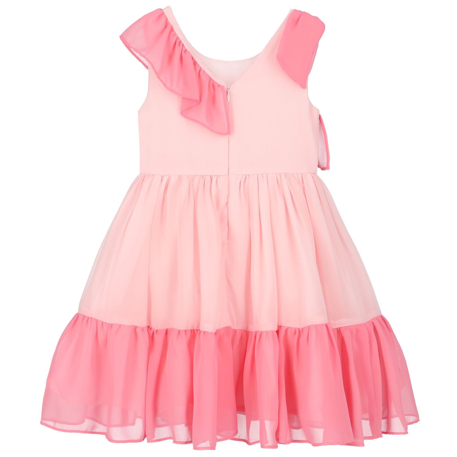 Girls Pink Chiffon Dress, 1, hi-res