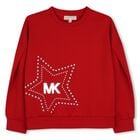 Girls Red Embellished Logo Sweatshirt, 1, hi-res