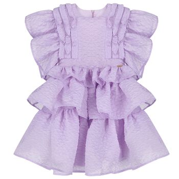 Girls Lilac Ruffled Dress