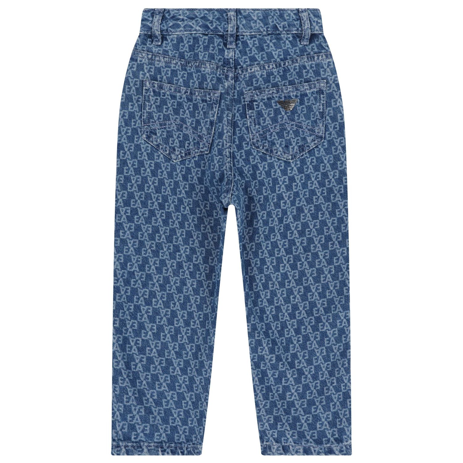 Boys Blue Denim Logo Jeans, 1, hi-res image number null