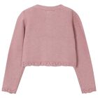 Girls Pink Knitted Cardigan, 2, hi-res