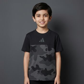 Boys Black Camoflauge T-Shirt