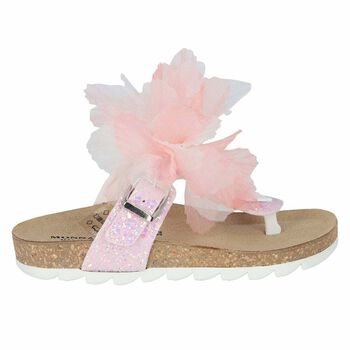 Girls Pink Floral Sandals